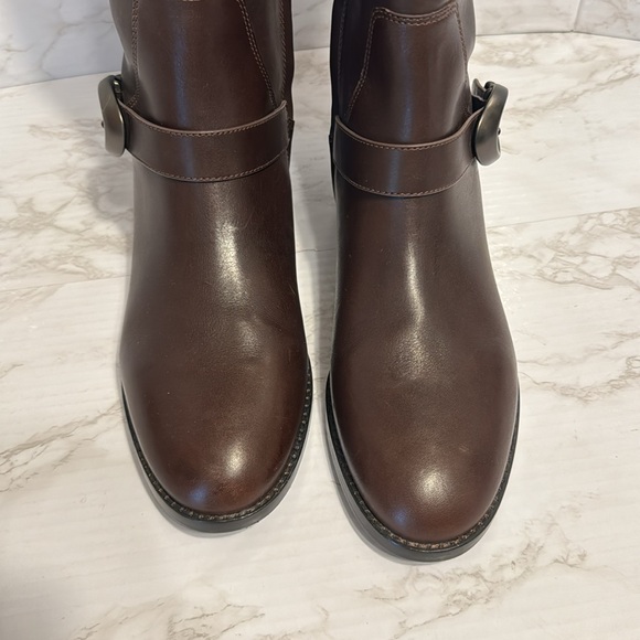 Coach ladies dark chocolate brown tall Brynn Riding leather Boots size 10 B - Picture 5 of 13